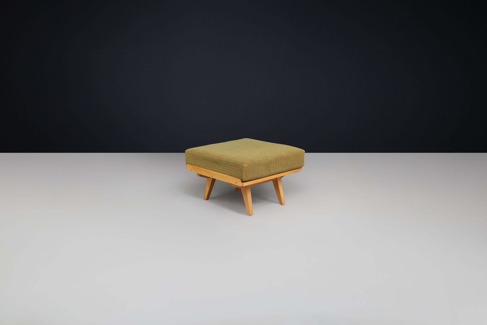 photo furniture František Jirák For Tatra Nábytok Ottoman In Original Green Upholstery, 1960s