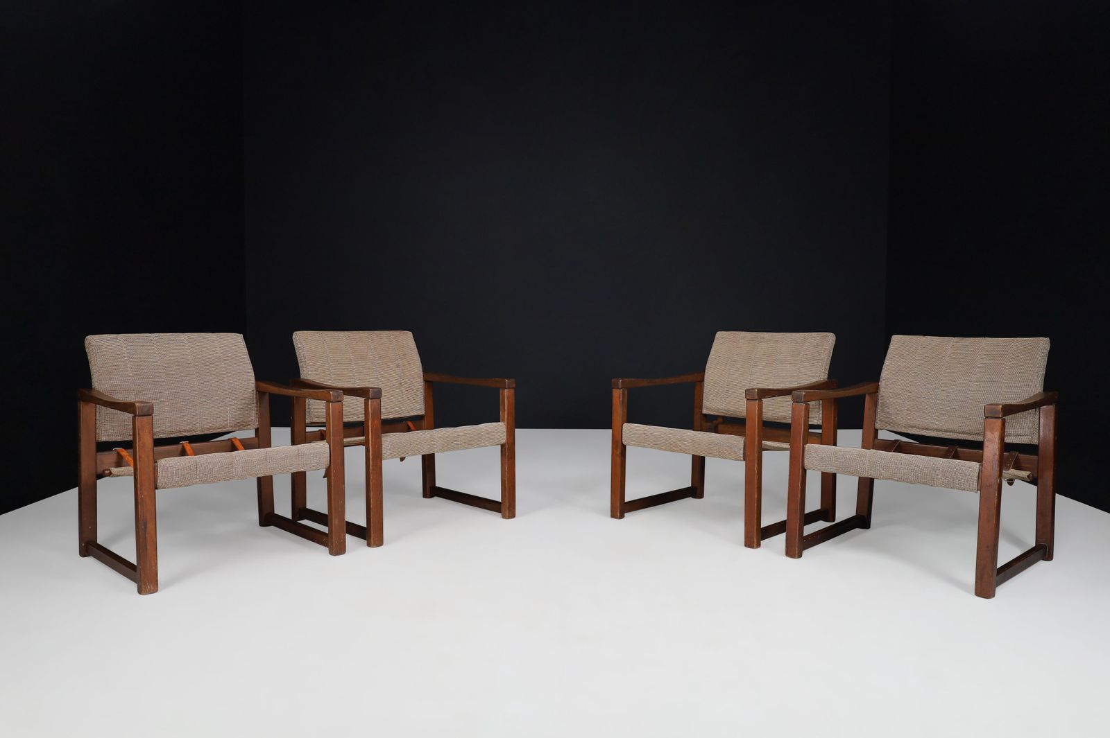 Lounge Chairs In Pine And Fabric By Karin Mobring, Sweden 1970s photo vintage