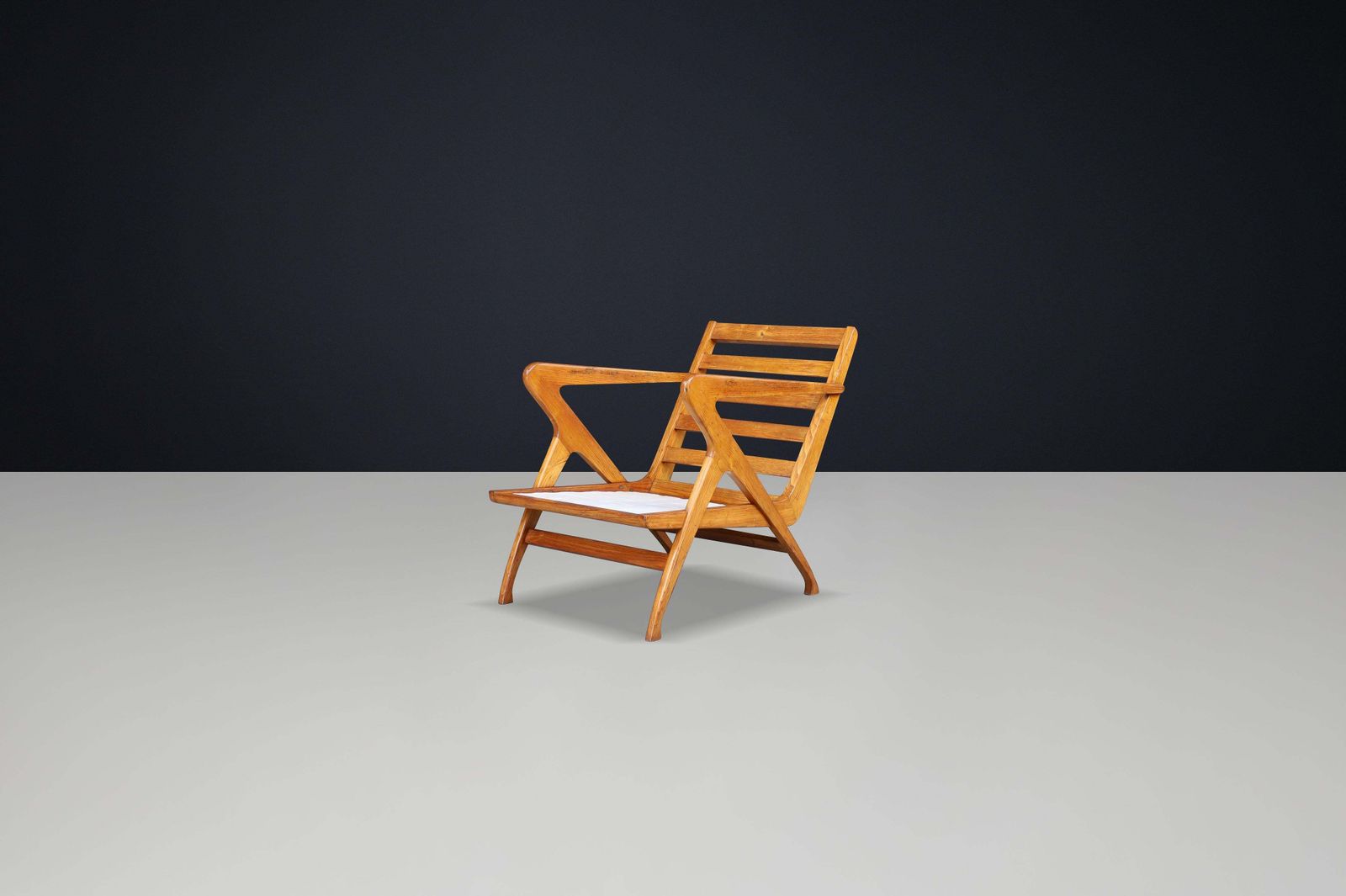 Sculptural Italian Walnut Armchair, 1950s – Mid Century Modern Design Icon photo furniture