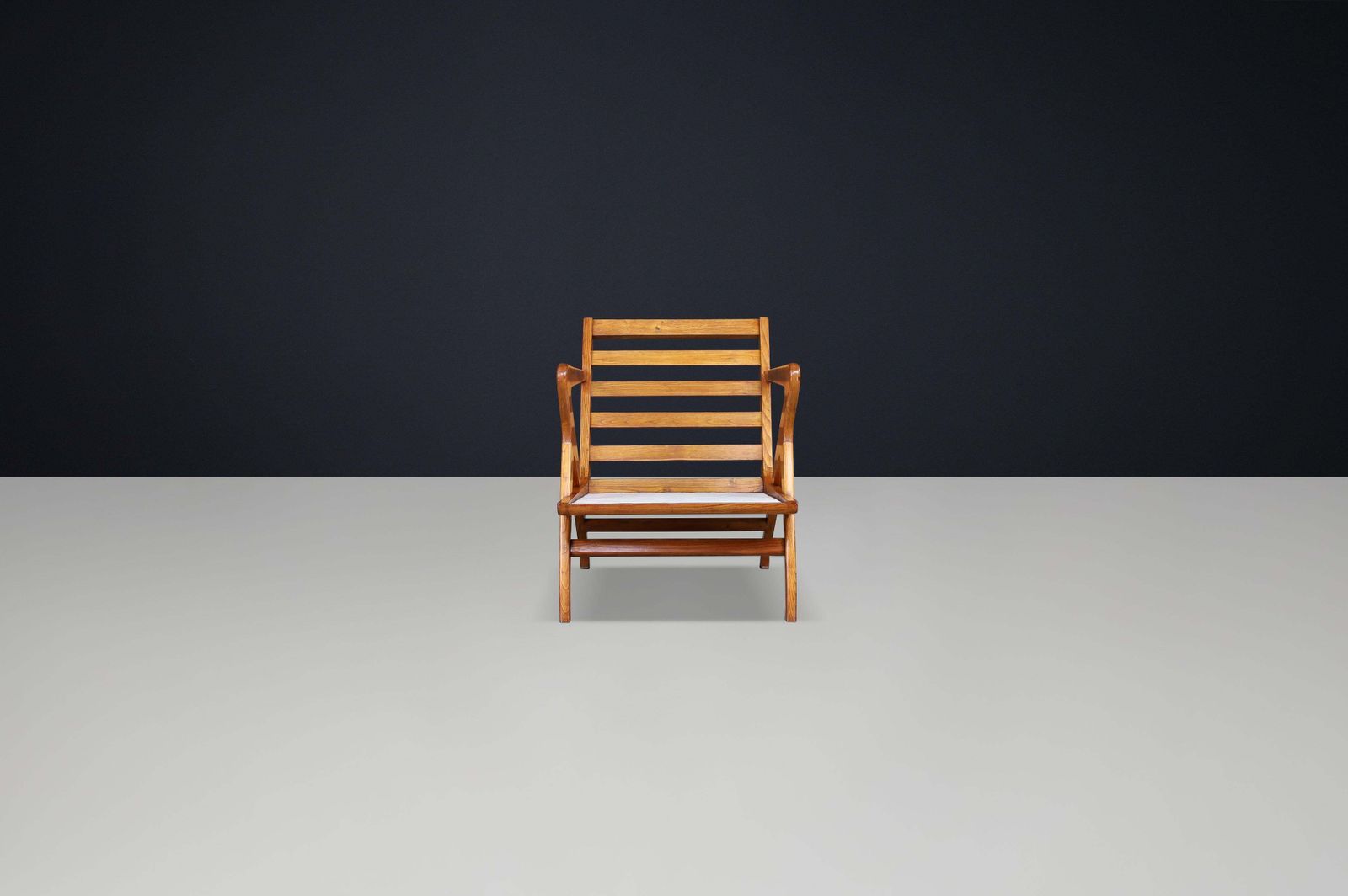 Sculptural Italian Walnut Armchair, 1950s – Mid Century Modern Design Icon photo 2907.0