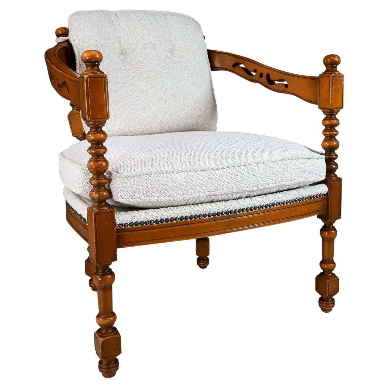 Giorgetti Armchair In Bouclé Wool Fabric Italy 1970s