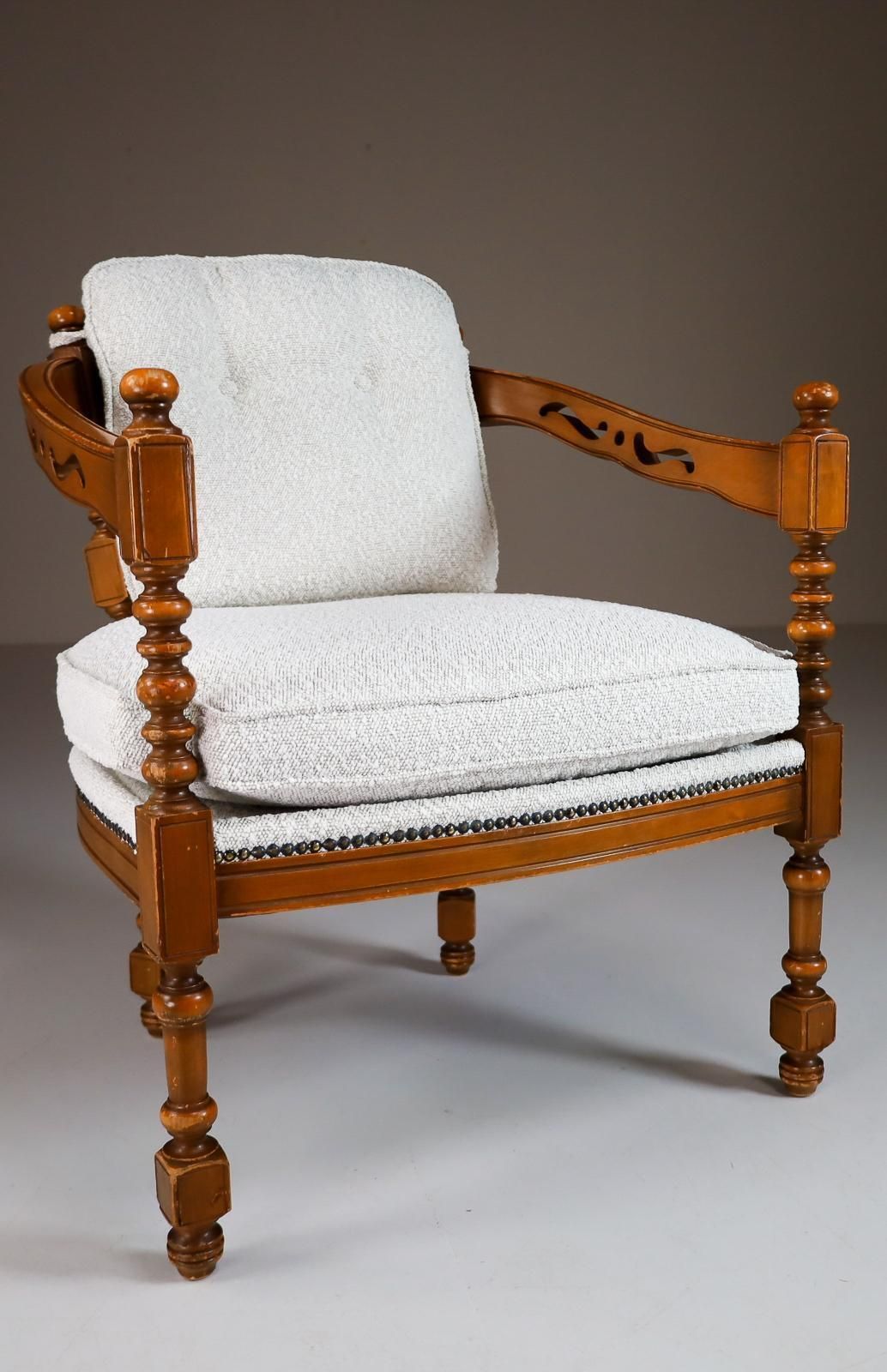 Giorgetti Armchair In Bouclé Wool Fabric Italy 1970s photo furniture
