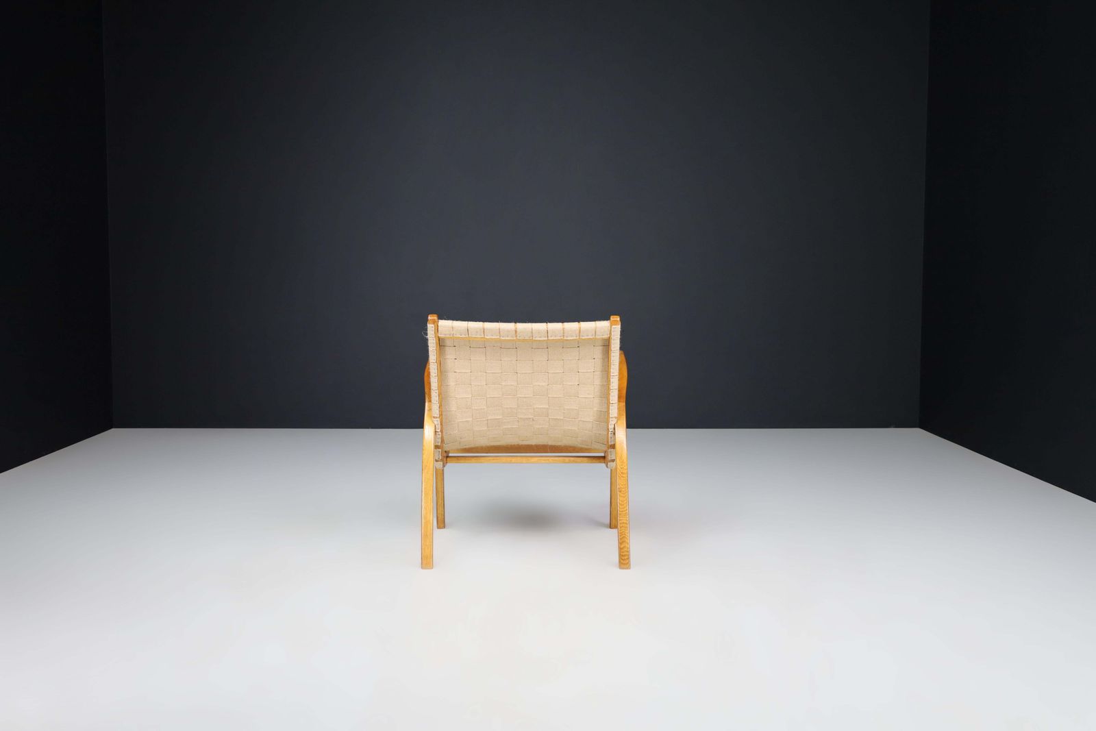 Jan Vanek Easy Chair In Oak Bentwood And Canvas, Praque, The 1930s photo buy