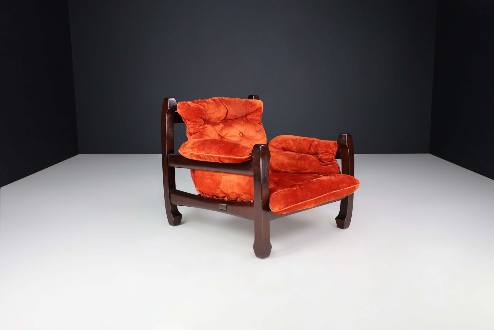 Luciano Frigeri Lounge Chair And Ottomann "Samurai", Italy, 1960s photo for sale