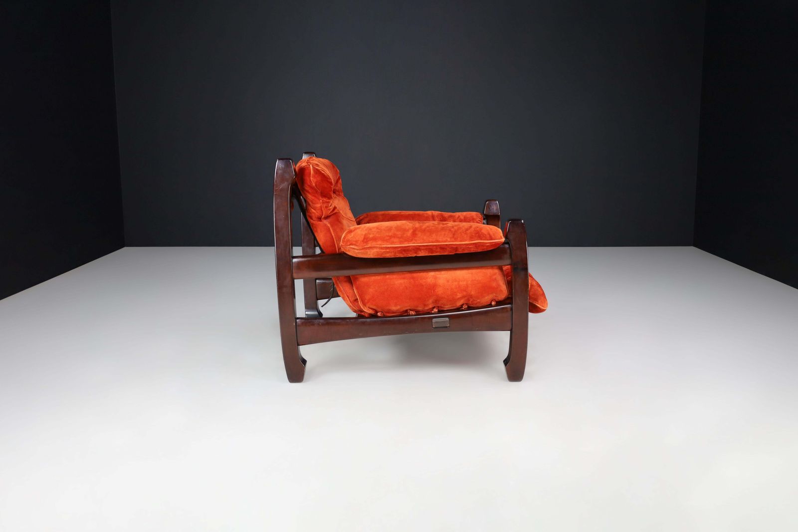 Furniture Luciano Frigeri Lounge Chair And Ottomann "Samurai", Italy, 1960s photo