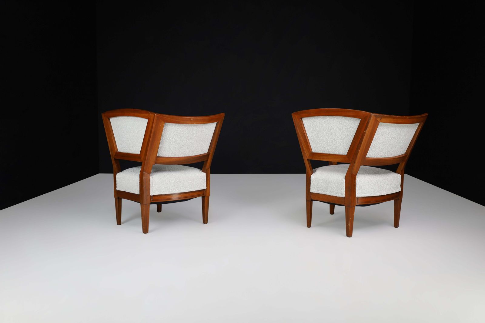 Pair Of 19th Century French Armchairs In New Bouclé Upholstery . photo 4177.0