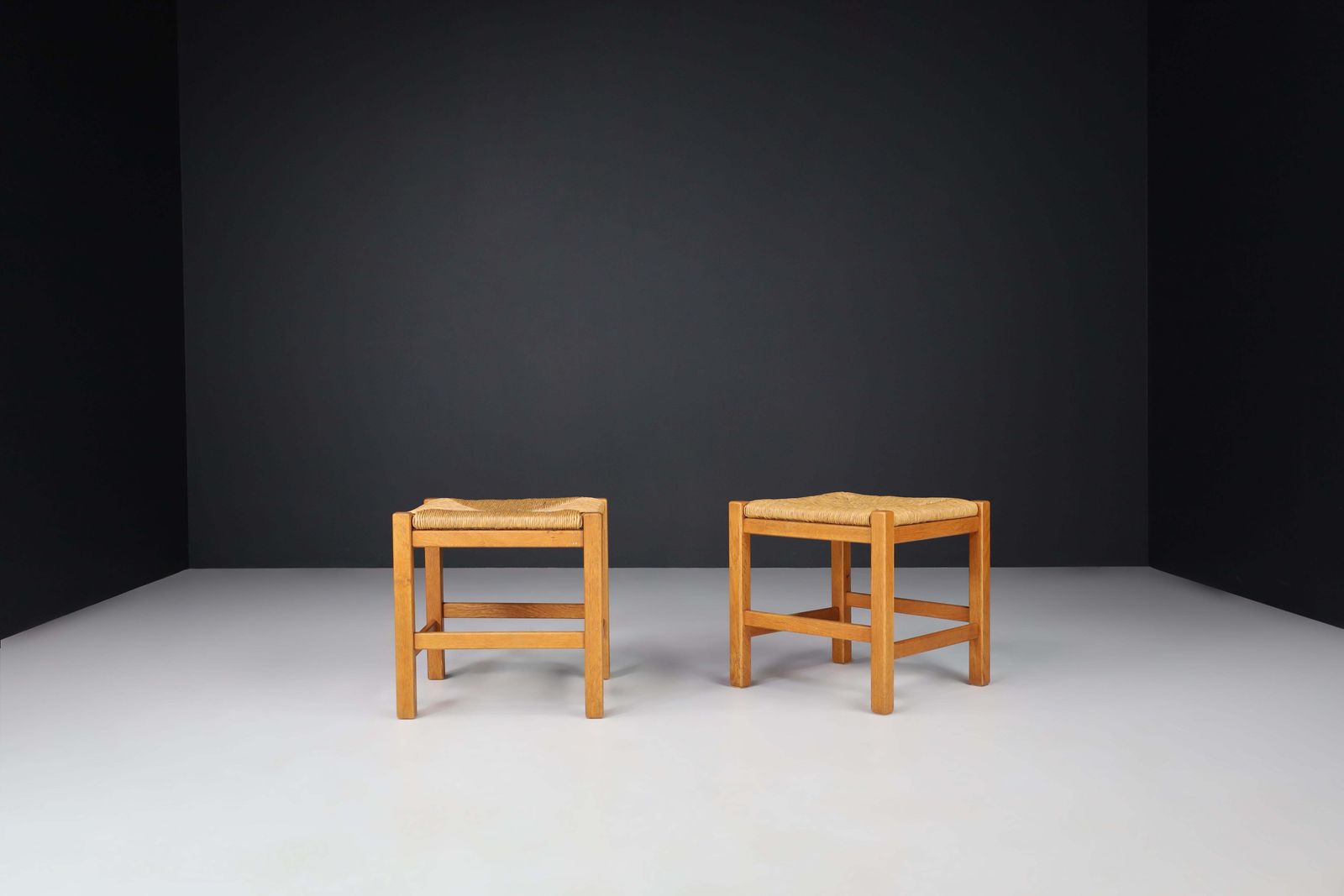 Natural French Stools In The Style Of Charlotte Perriand, France, 1950s. photo for sale
