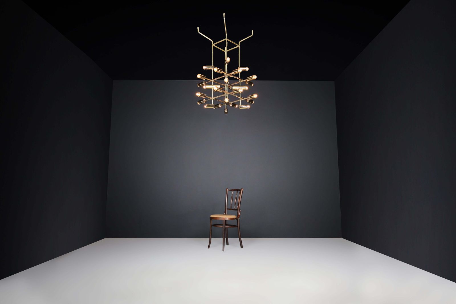 Mid Century Brass Chandelier Wit 28 Lights, Switzerland 1960s. photo Lighting