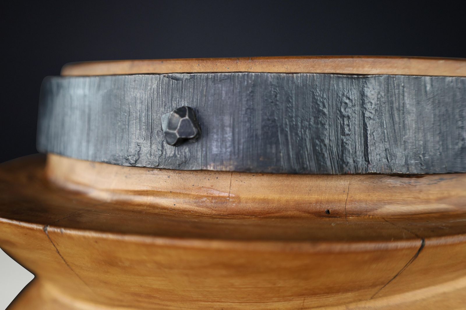 19th Century French Grape Press Screw Pedestal With Amazing Patina photo Home Decor
