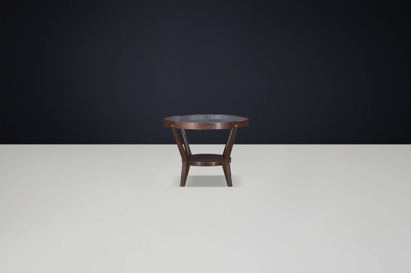 photo furniture Karel Koželka & Antonín Kropáček For Interiér Praha, Oak And Glass Coffee Table