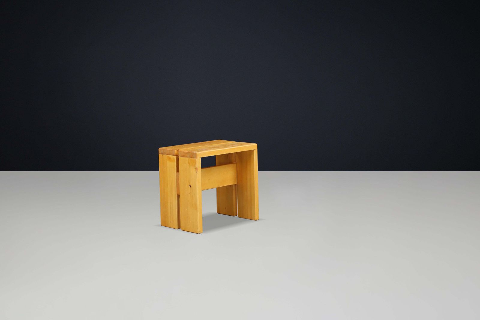 Charlotte Perriand Pine Stool For Les Arcs Ski Resort, France, 1960s 2 Available photo 1401.0