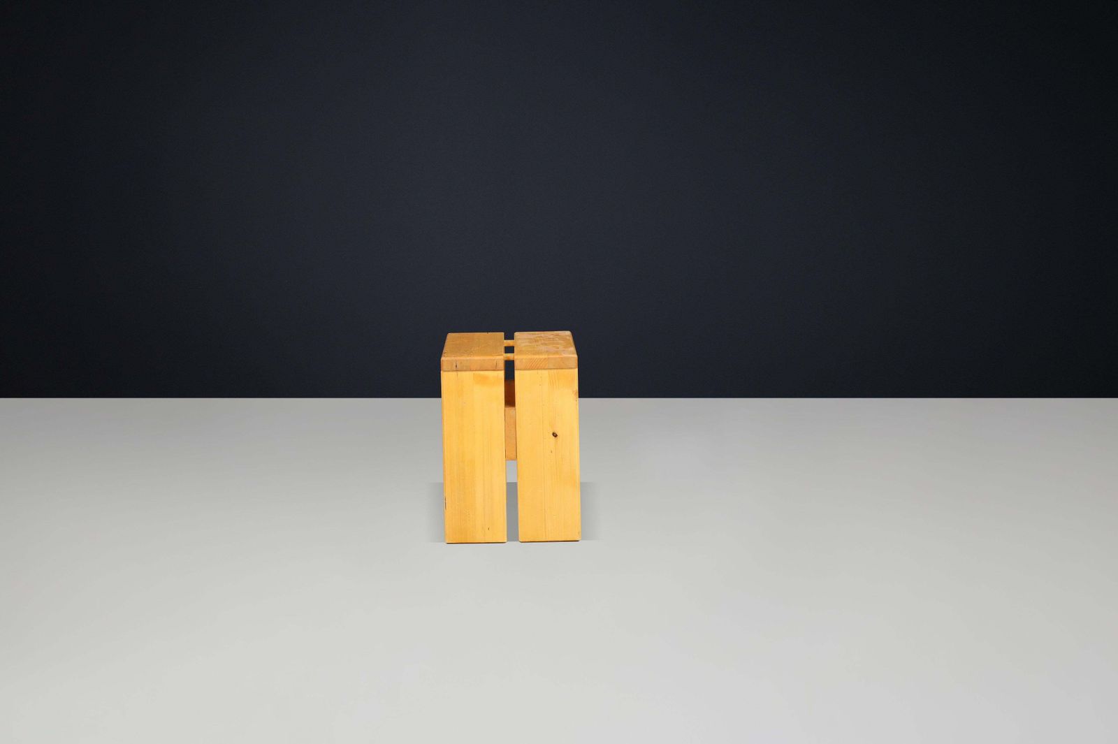 Charlotte Perriand Pine Stool For Les Arcs Ski Resort, France, 1960s 2 Available photo vintage