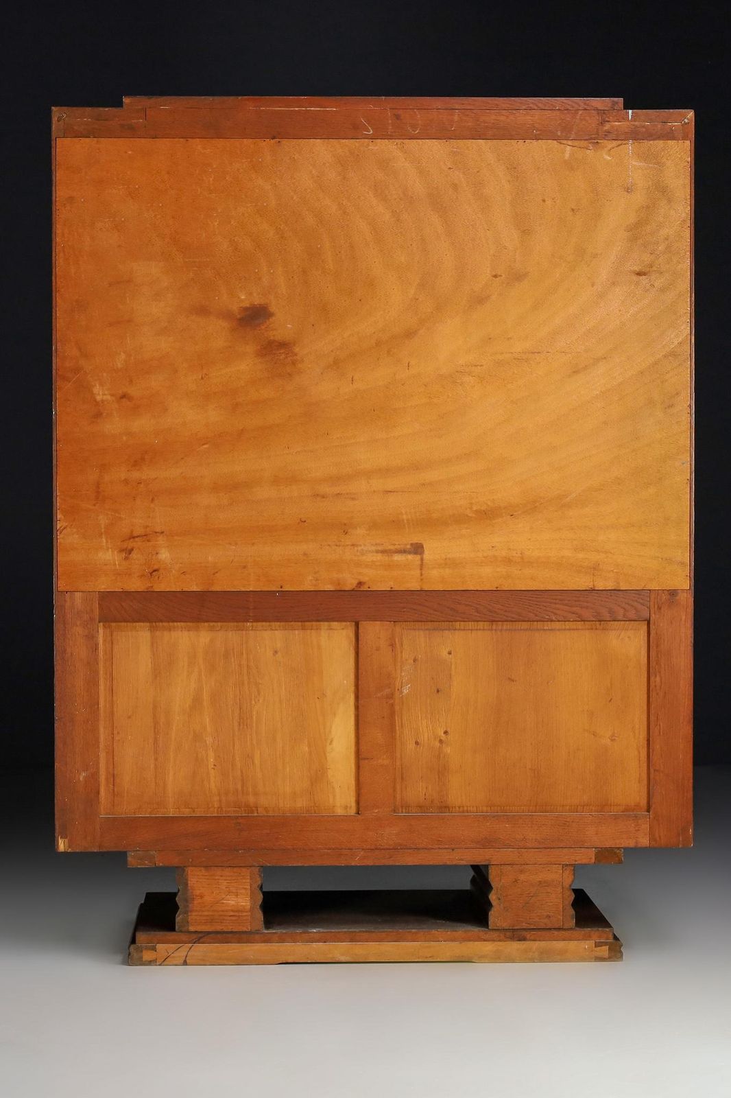 photo for sale Charles Dudouyt Art Deco Glazed Cabinet In Oak, France, 1940s