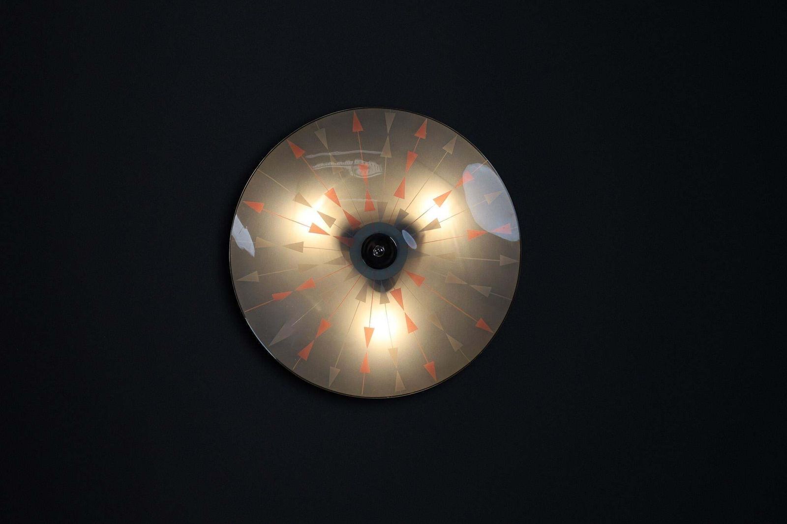 Mid Century Glass Hanging Pendant Or Wall Light Brussels World Expo 1958 (No12) photo vinterior