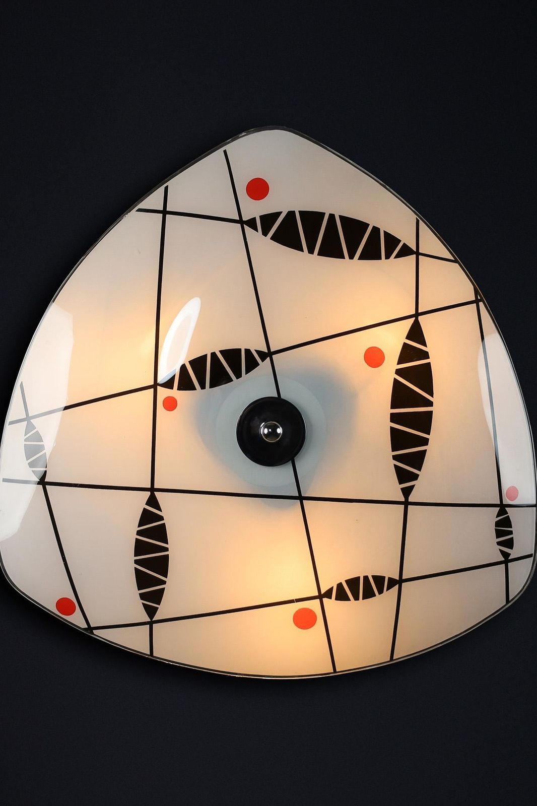Mid Century Glass Hanging Pendant Or Wall Light Brussels World Expo 1958 (No41) photo 740.0