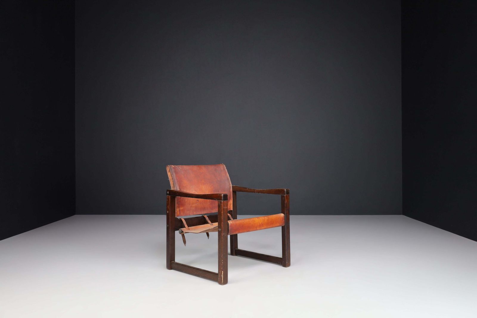 Patinated Leather Safari Lounge Chair Karin Mobring, Sweden, 1970s photo vinterior