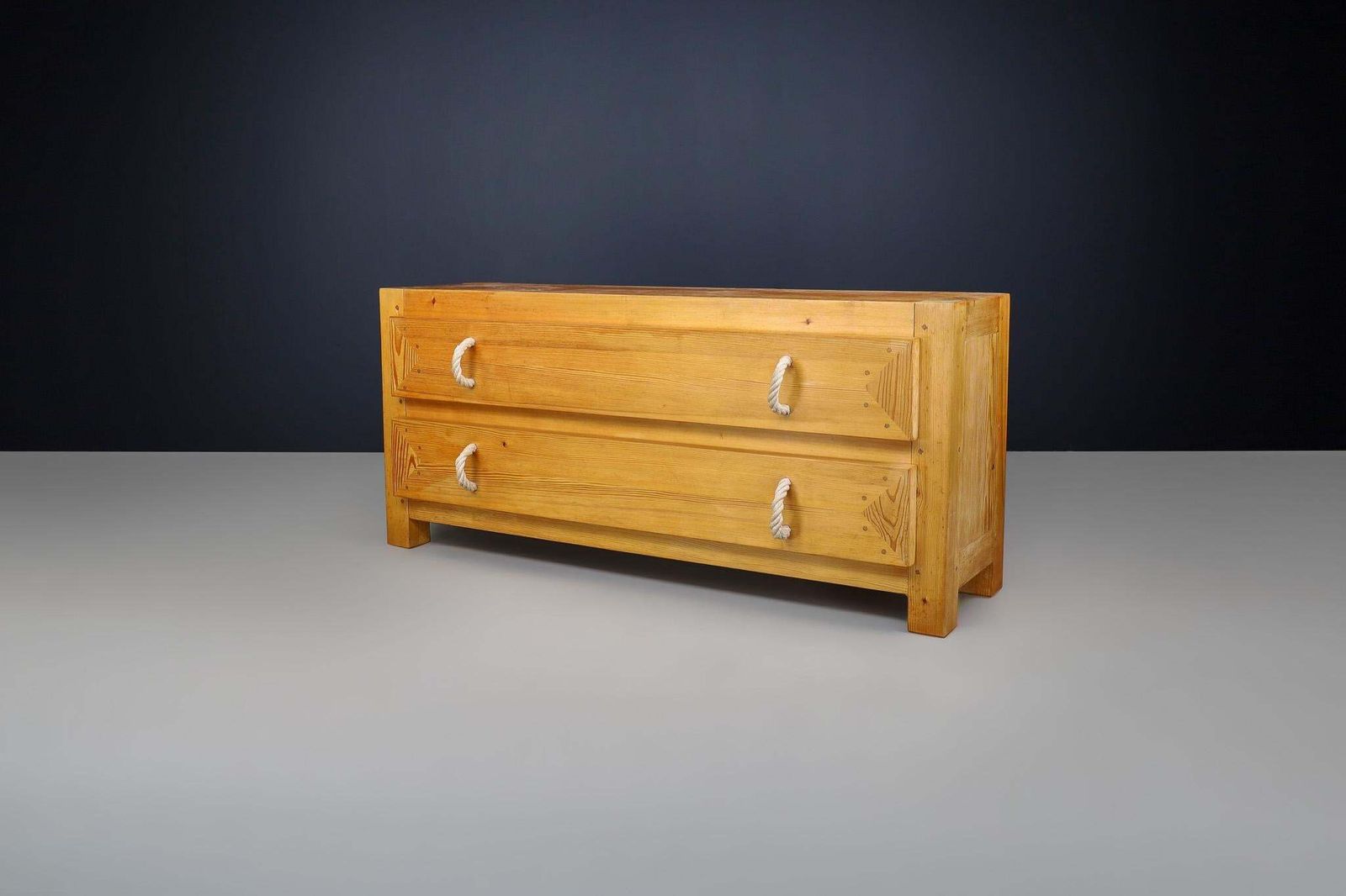Mid Century Modern Solid Pine Drawers Cabinet / Credenza, France, 1960s photo furniture