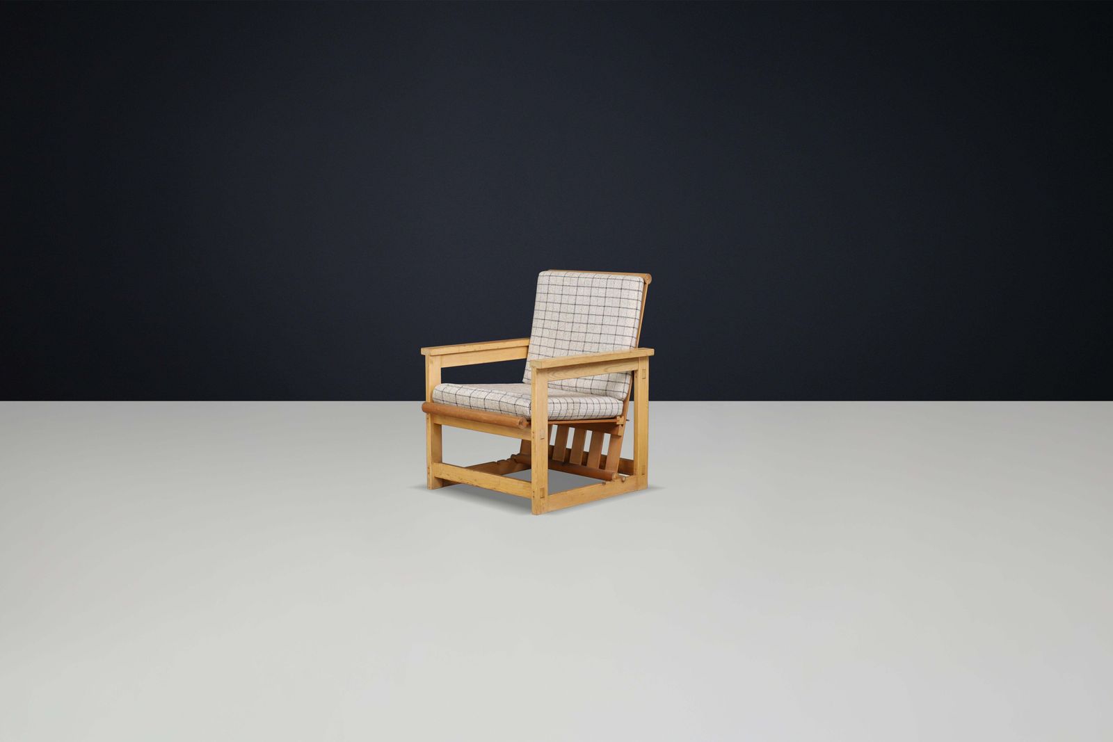Scandinavian Edvin Helseth Lounge Chair In Pine Model "Trybo" Norway 1960s photo for sale