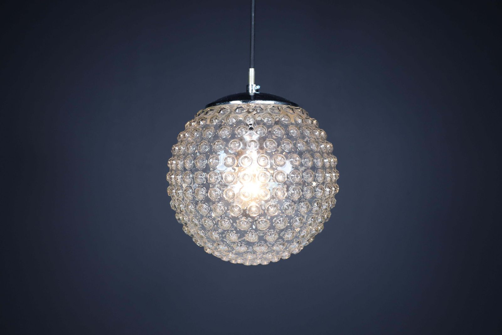 photo furniture Large Set Rolf Krüger Chrome And Bubble Glass Pendant For Staff, Germany 1970s