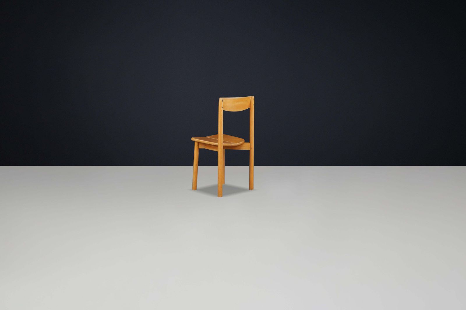 Pierre Gautier Delaye “Coffee Bean” Dining Chairs In Stained Beechwood, France photo buy