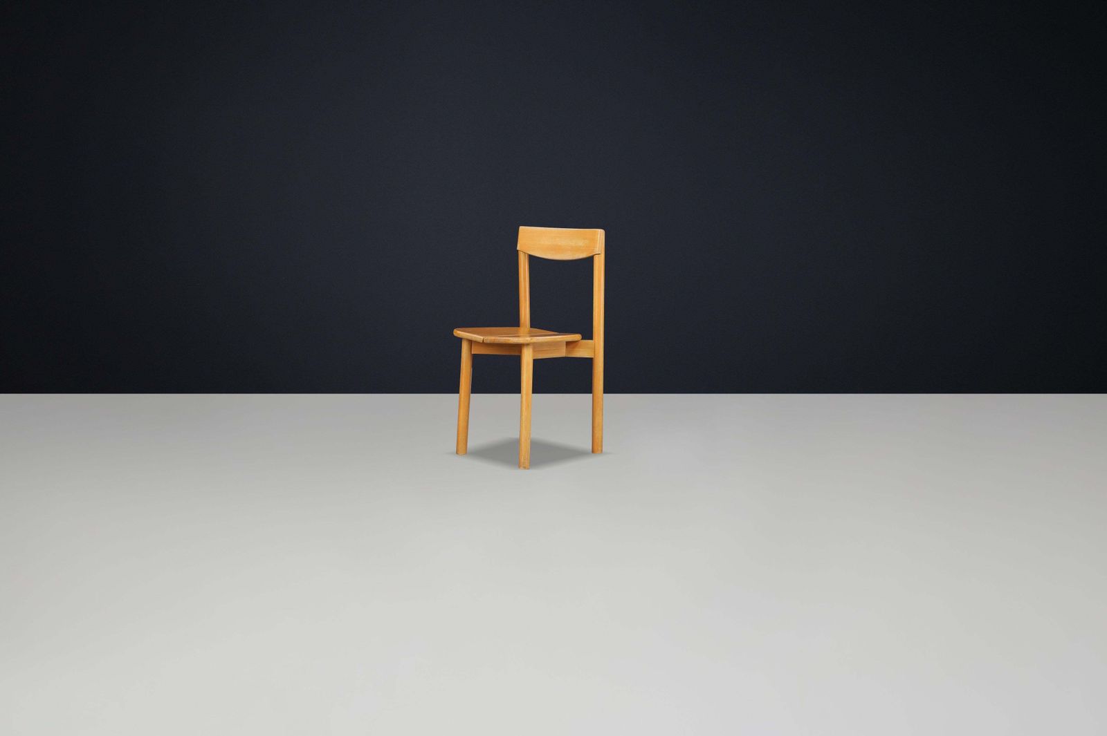 Pierre Gautier Delaye “Coffee Bean” Dining Chairs In Stained Beechwood, France photo vintage