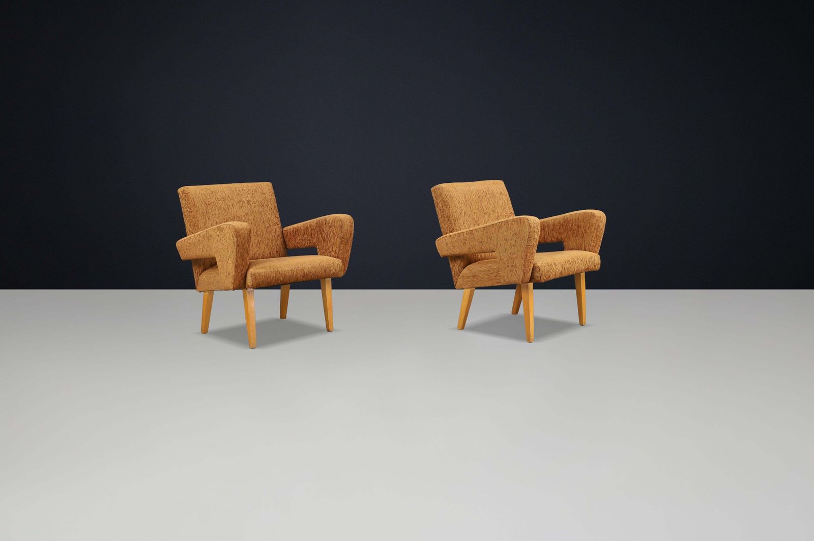 Pair Of Mid Century Lounge Chairs With Original Upholstery, 1960s Czech Republic photo Furniture