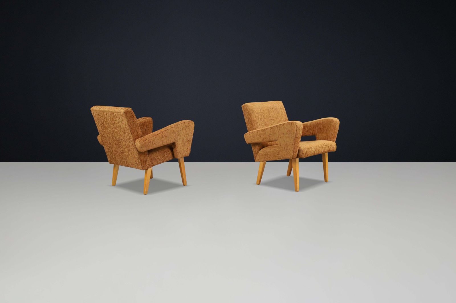 Pair Of Mid Century Lounge Chairs With Original Upholstery, 1960s Czech Republic photo vinterior