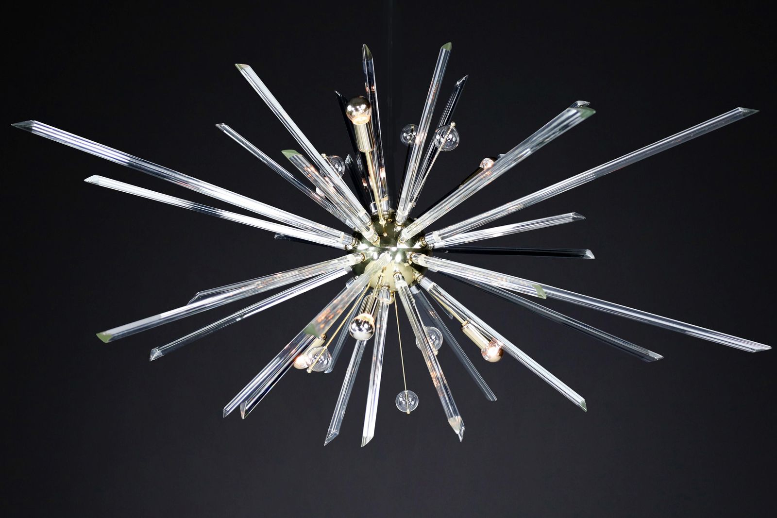 Extremely Large Brass Sputnik Chandelier Designed In The Czech Republic 1960s photo furniture