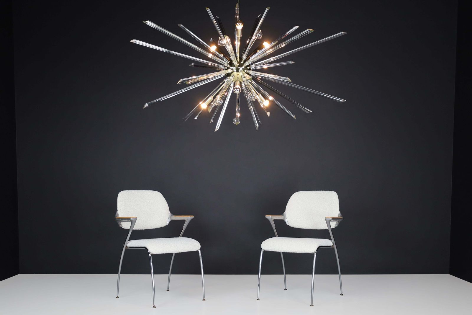 Extremely Large Brass Sputnik Chandelier Designed In The Czech Republic 1960s photo for sale