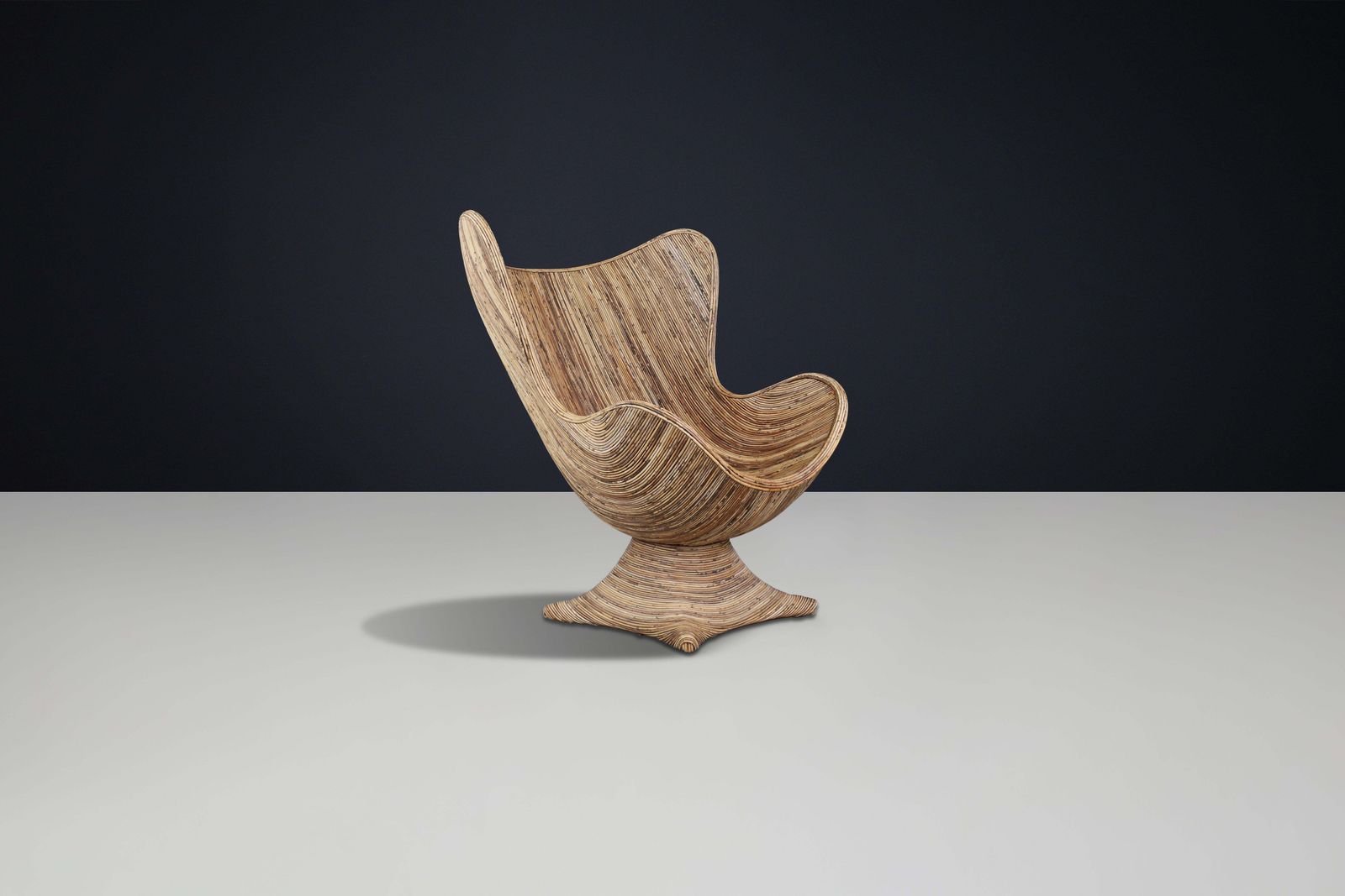 Large Sculptural Rattan Lounge Or Egg Chair, Italy, 1980s photo furniture