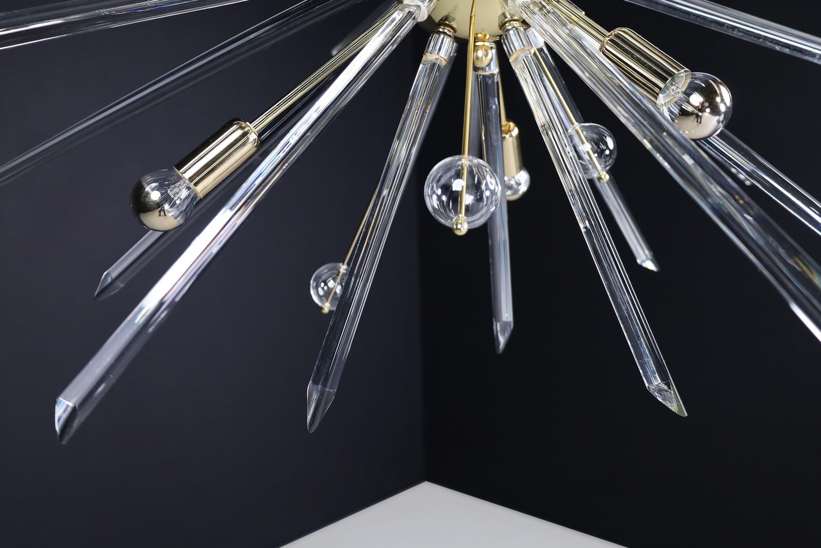 Lighting Extremely Large Brass Sputnik Chandelier Designed In The Czech Republic 1960s photo