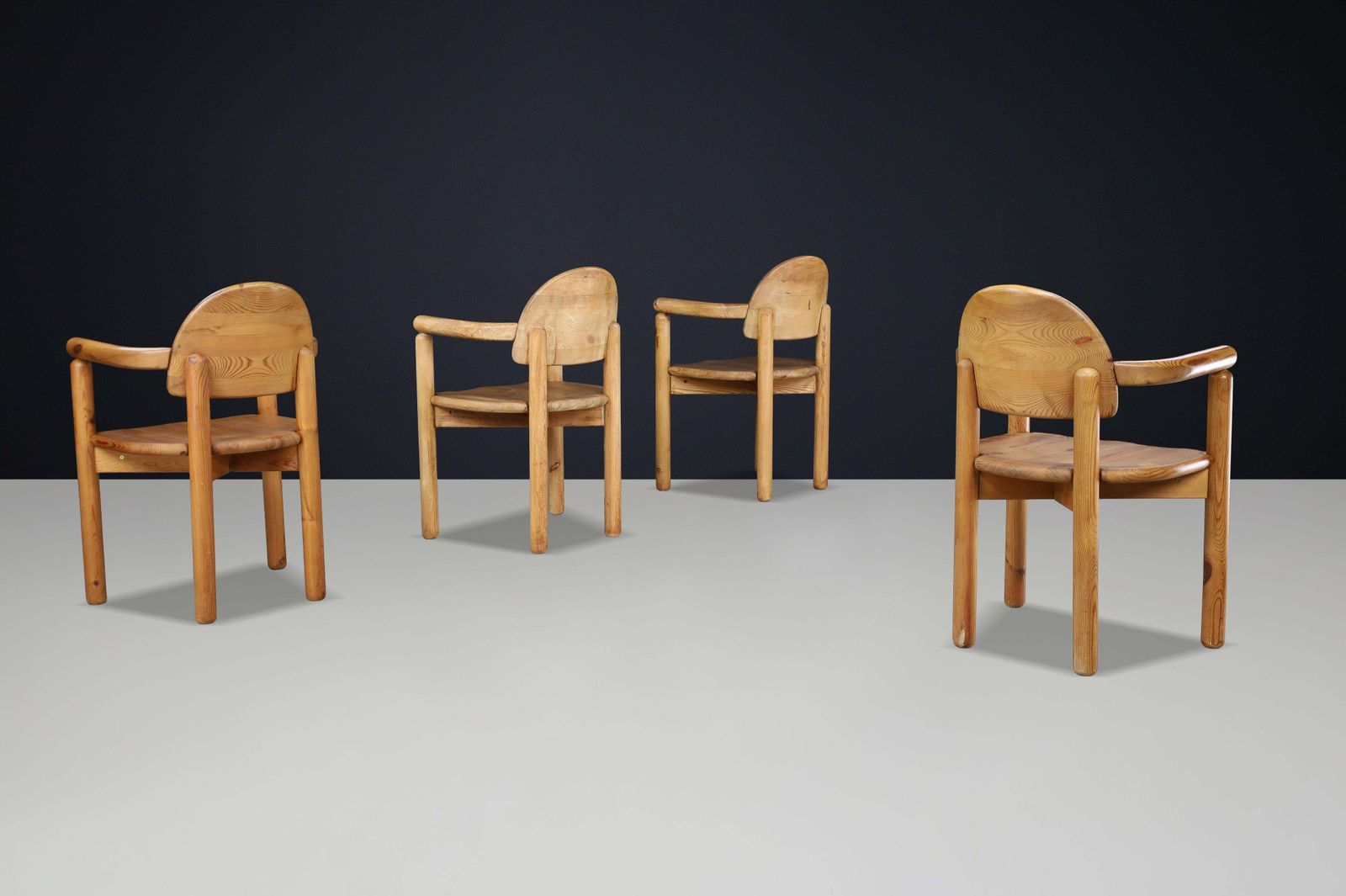 Set Of 4 Rainer Daumiller Pine Armchairs, Denmark, 1970s photo for sale