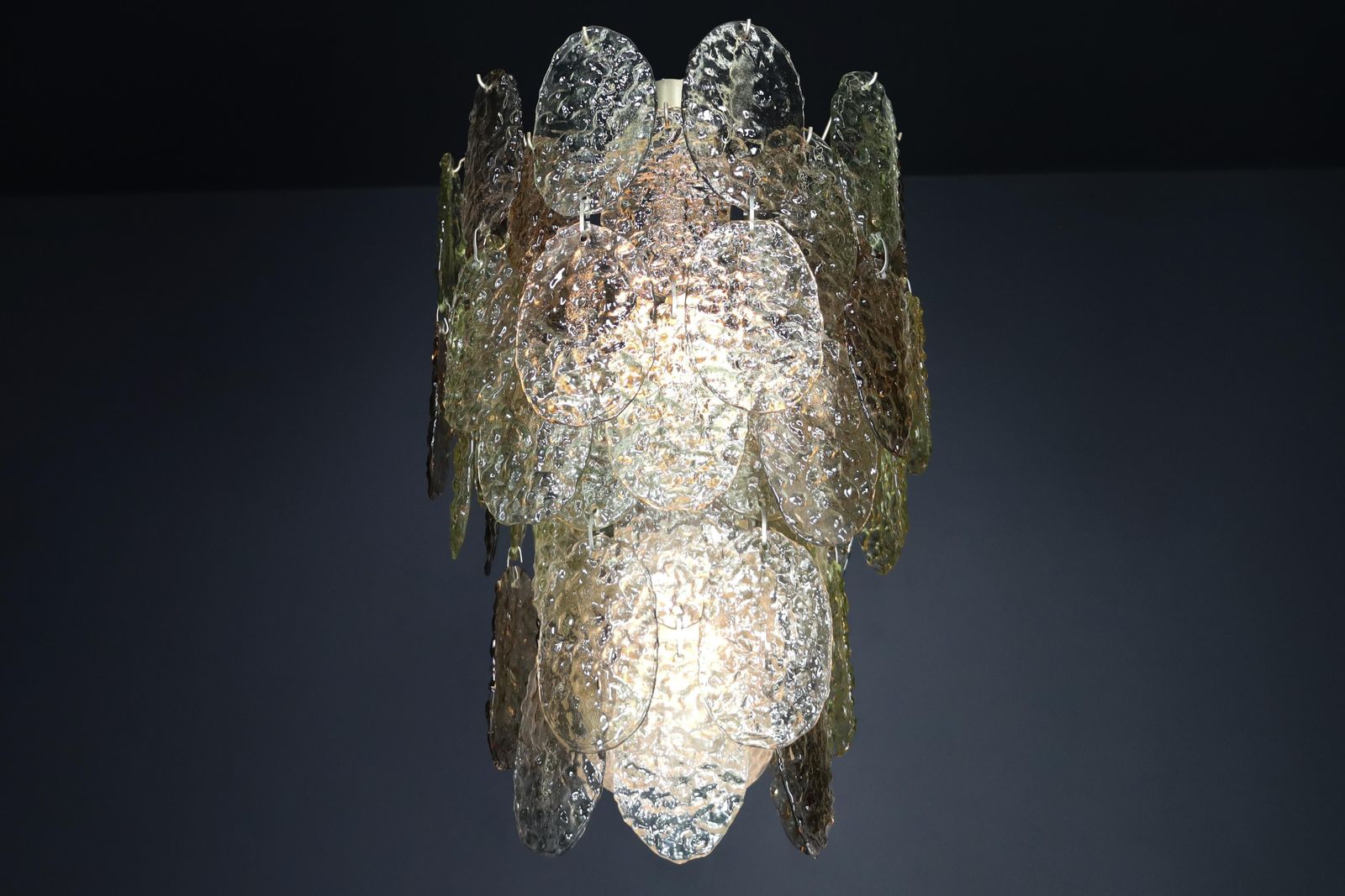 Lighting Brutalist  Murano Waterfall Chandelier By Carlo Nason For Mazzega, Italy, 1960s photo