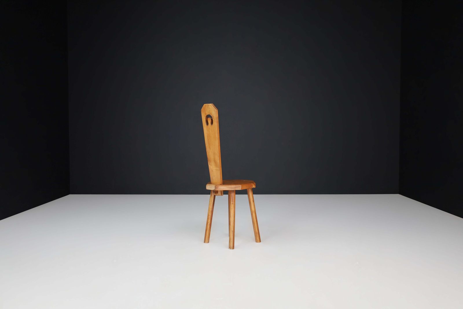 Set Of Six Sculptural French Beechwood Chairs, 1950s photo vintage