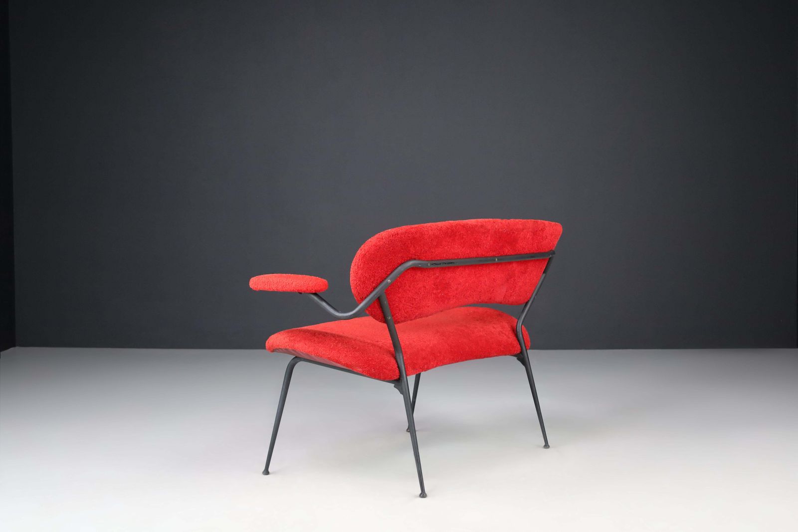 photo furniture Red Mid Century Modern Sofa/Bench By Gastone Rinaldi, Italy, 1960s