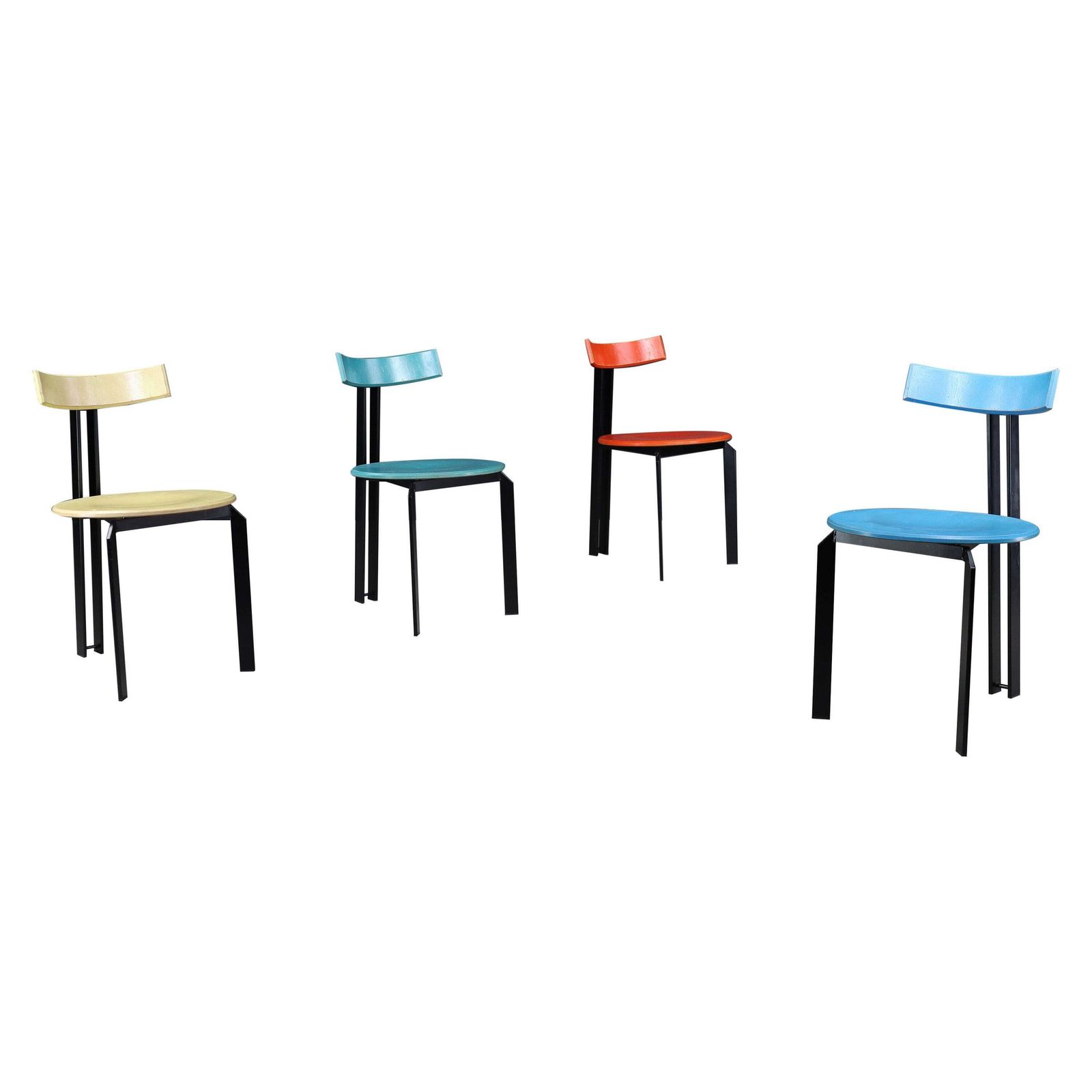 Set Of 4 ‘Zeta’ Postmodern Dining Chairs By Harvink, Netherlands, 1980s