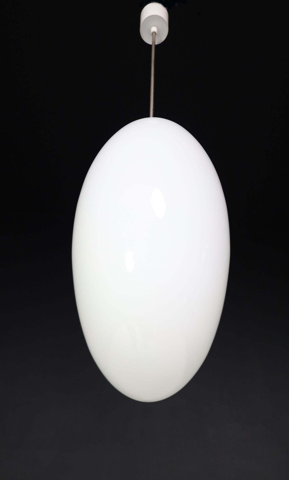 Large Set Pendants Ellipse Opaline Glass, Europe The 1960s. photo vinterior