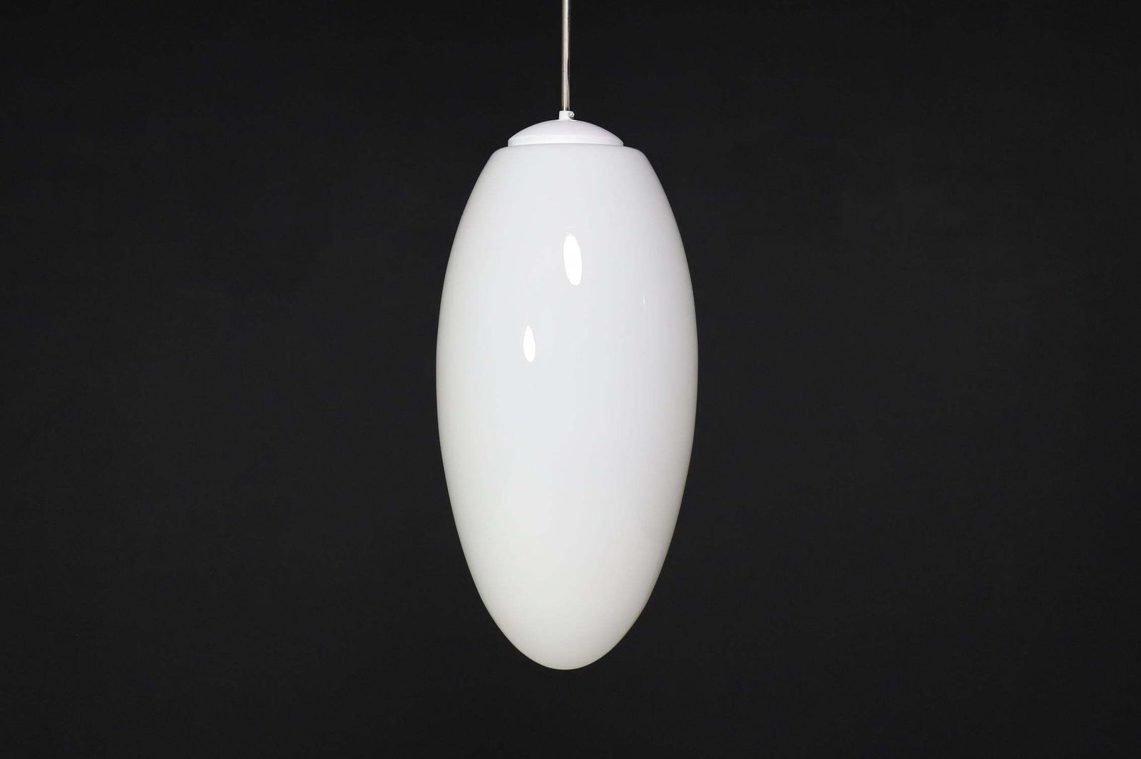 photo for sale Large Set Pendants Ellipse Opaline Glass, Europe The 1960s.