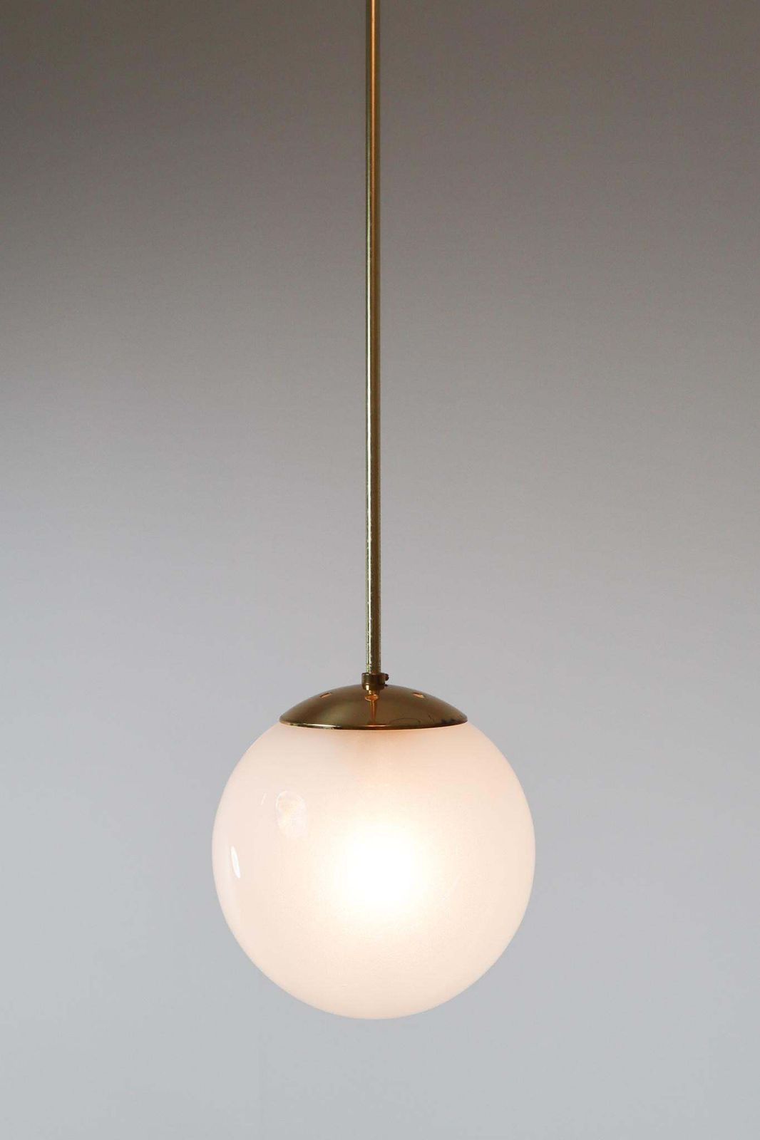 Brass Pendant With A Pearl White Hand Blown Globe By Preciosa Kamenický šenov photo furniture