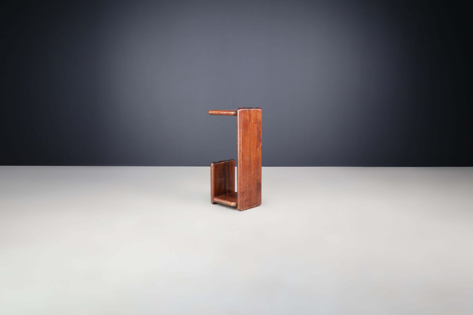 photo furniture Set Of Four Solid Pine Bar Stools Or Benches, The Netherlands, 1970s