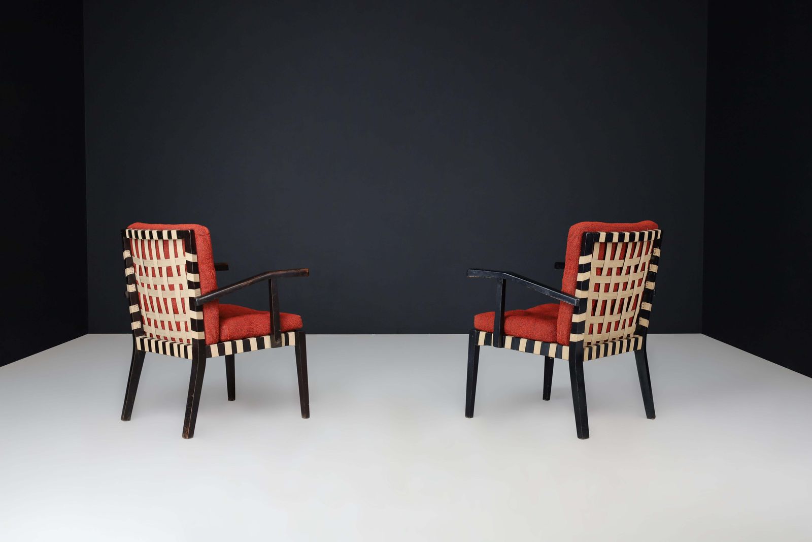 Pair Of Vintage European Modernist Armchairs, C. 1930s–1950s photo vinterior