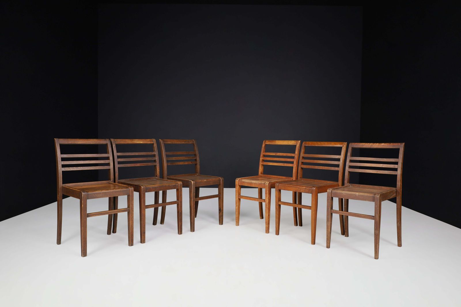René Gabriel Oak "Reconstruction" Chairs, France 1946 photo for sale