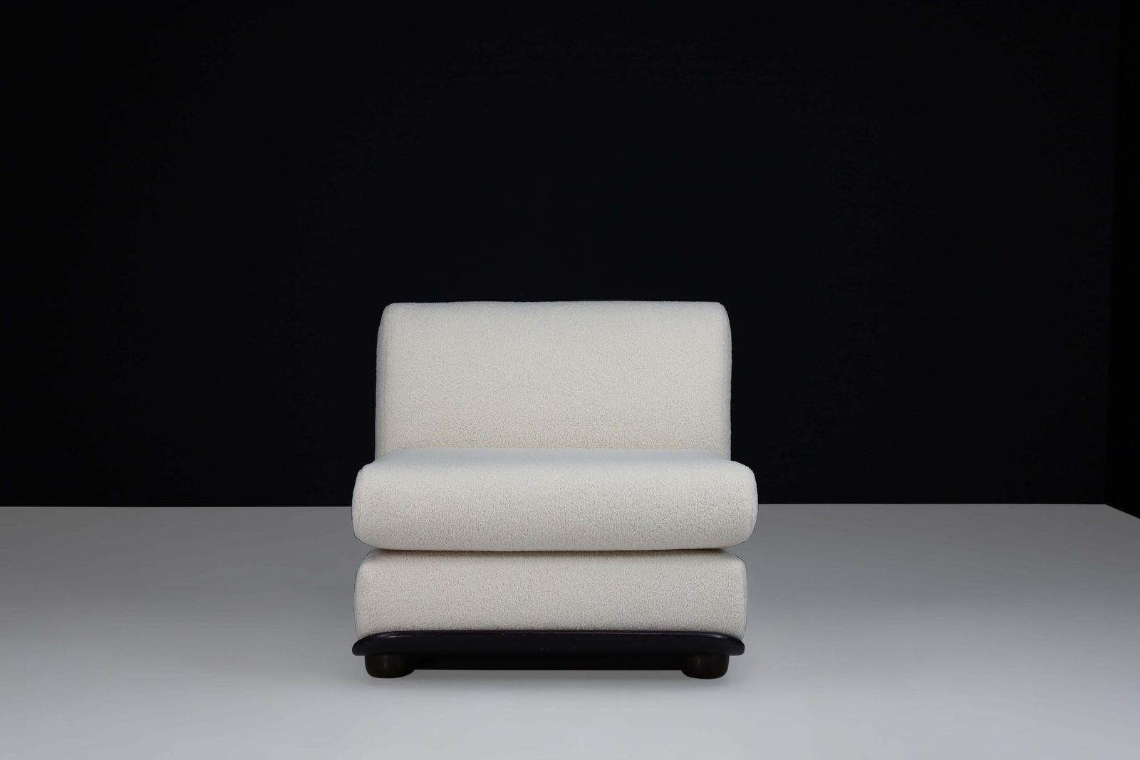 photo furniture 1970s Italian Lounge Chair With Bentwood Frame And New Bouclé Upholstery