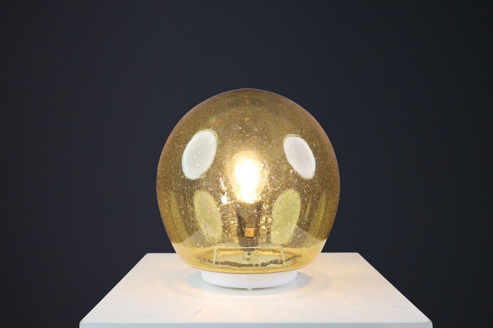 Mid Century Golden/Yellow Murano Glass Table Lamp, Italy 1970s photo buy