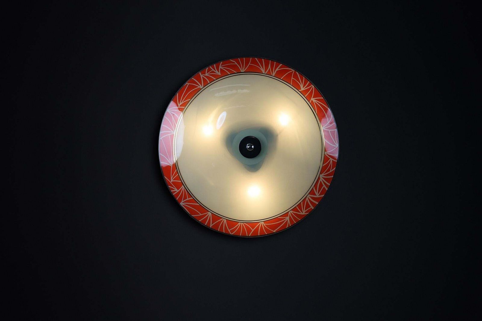 Mid Century Glass Hanging Pendant Or Wall Light Brussels World Expo 1958 (No34) photo vinterior