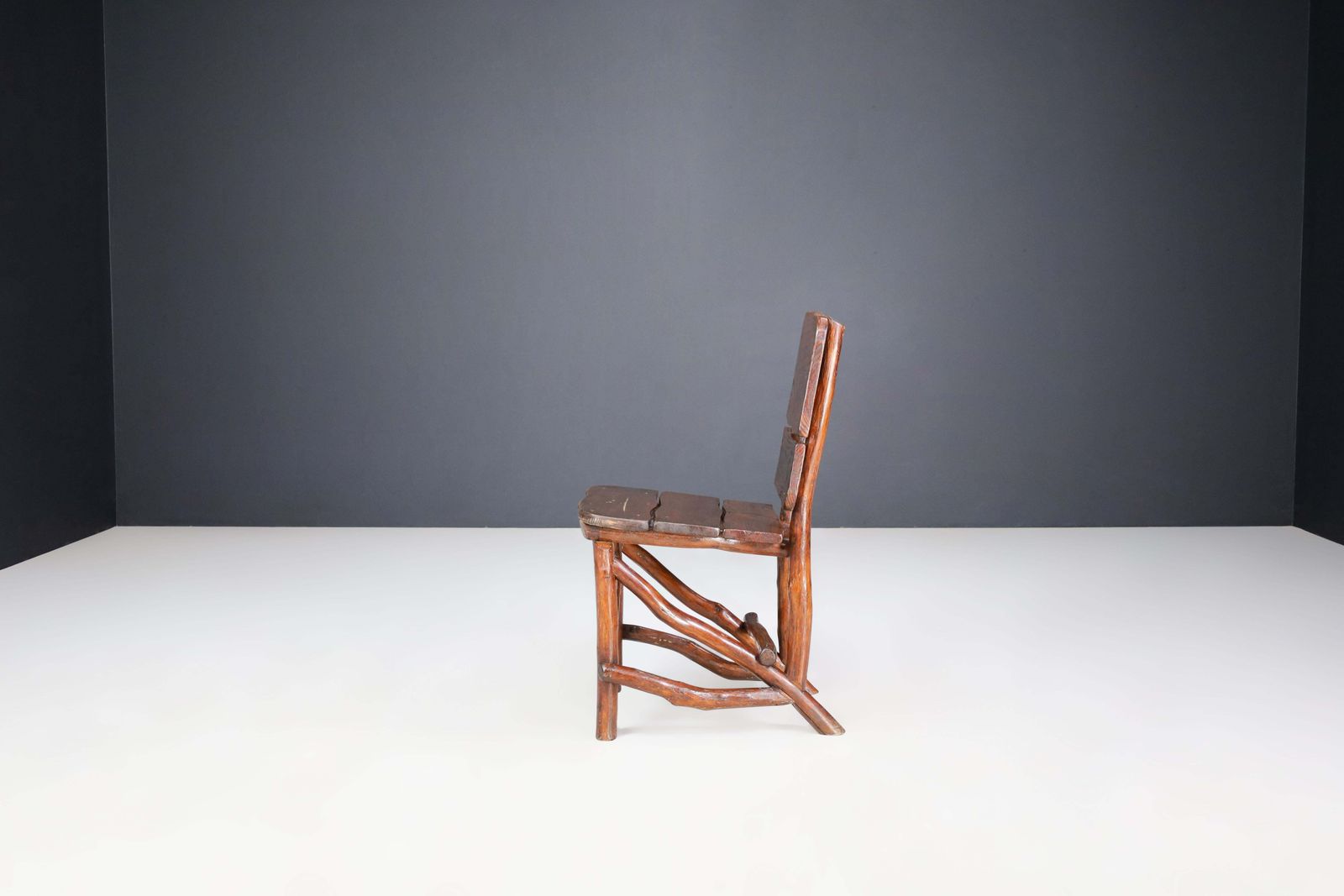 photo furniture Organic Pine Wood Dining Room Chairs Set Of Ten, France 1960s