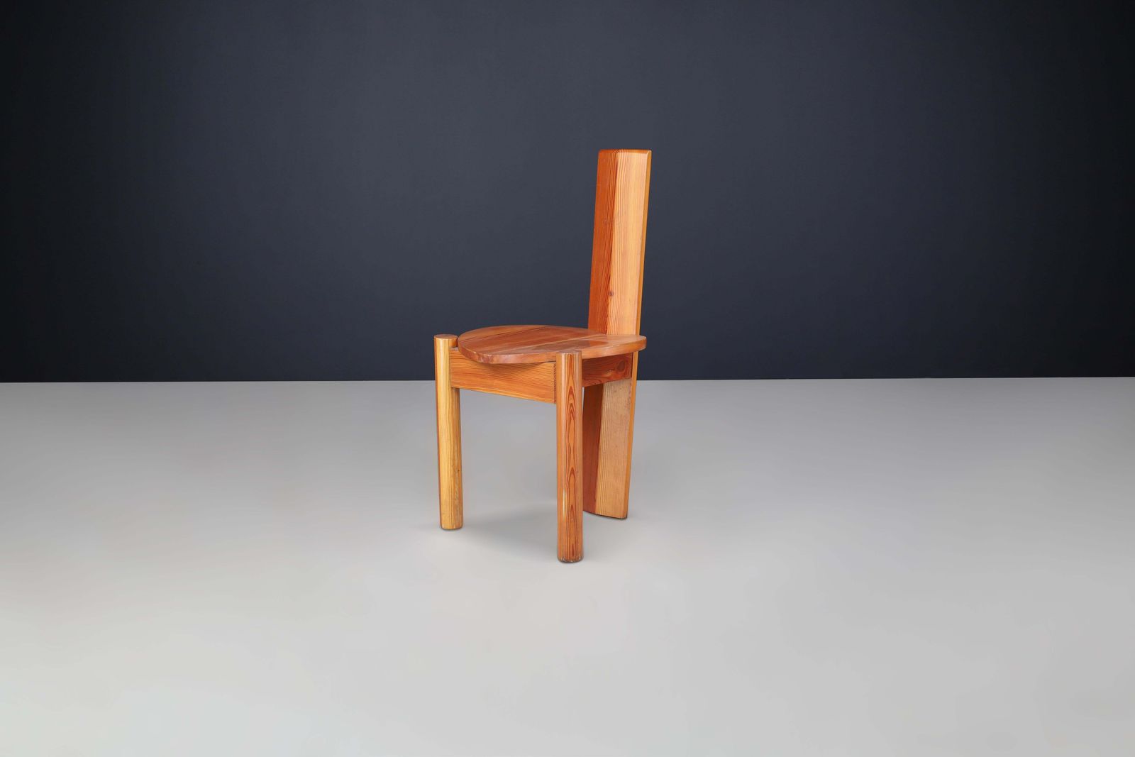 Set Of 8 Italian Postmodern Sculptural Pine Dining Chairs, 1970s photo furniture
