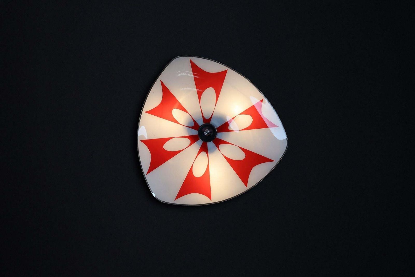 Mid Century Glass Hanging Pendant Or Wall Light Brussels World Expo 1958 (No26) photo 914.0