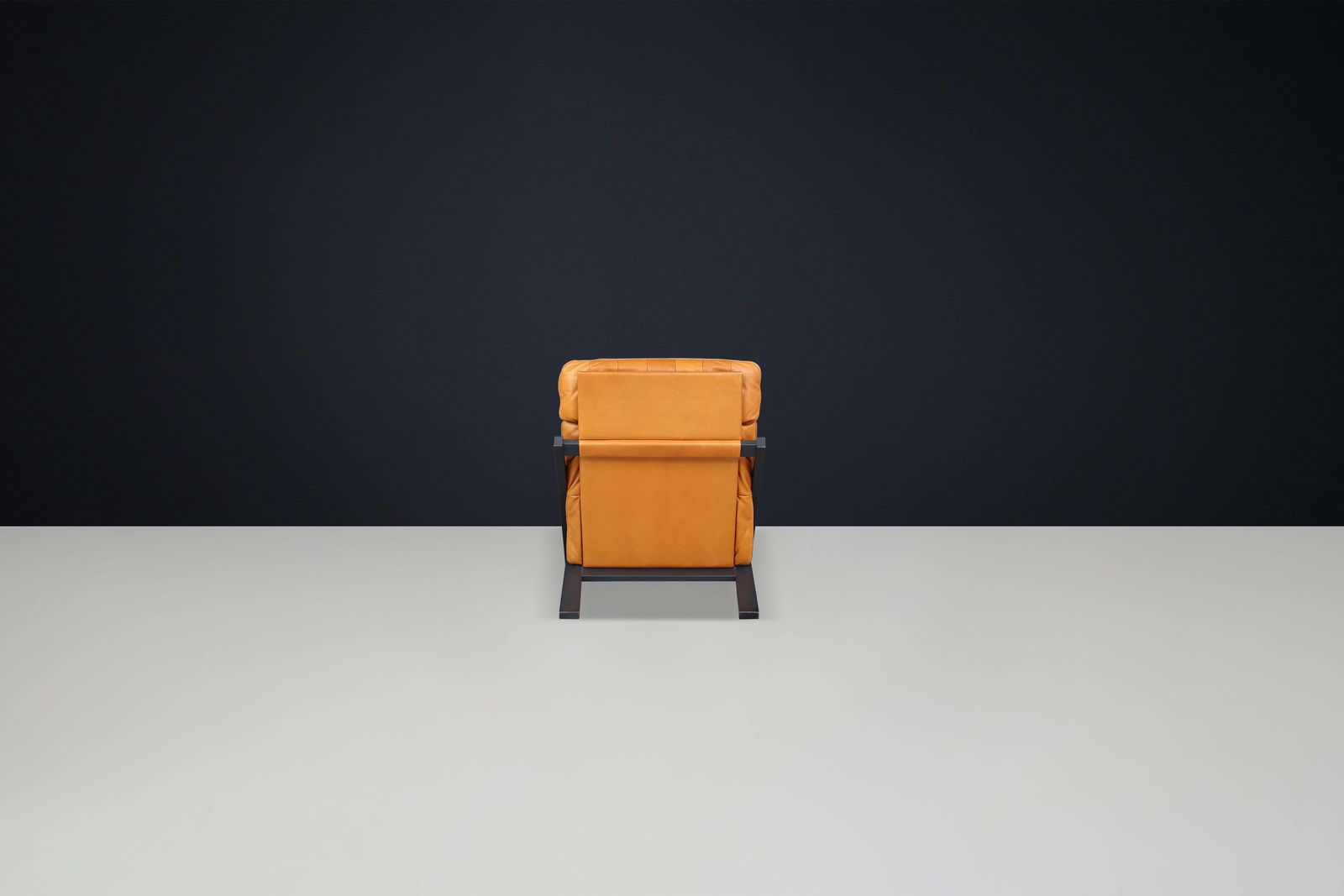 Ueli Berger For De Sede, Lounge Chair, Wood, Cognac Leather, Switzerland, 1970s. photo for sale