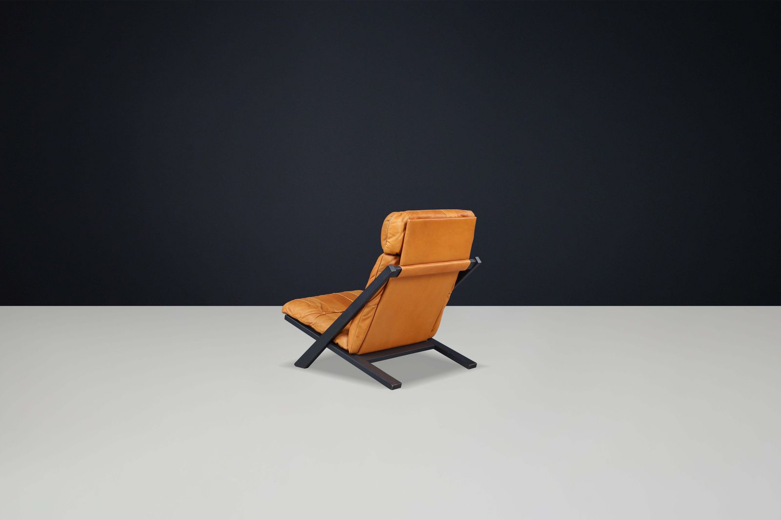 Ueli Berger For De Sede, Lounge Chair, Wood, Cognac Leather, Switzerland, 1970s. photo vintage